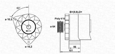 MAGNETI MARELLI 943356206010 -  Генератор